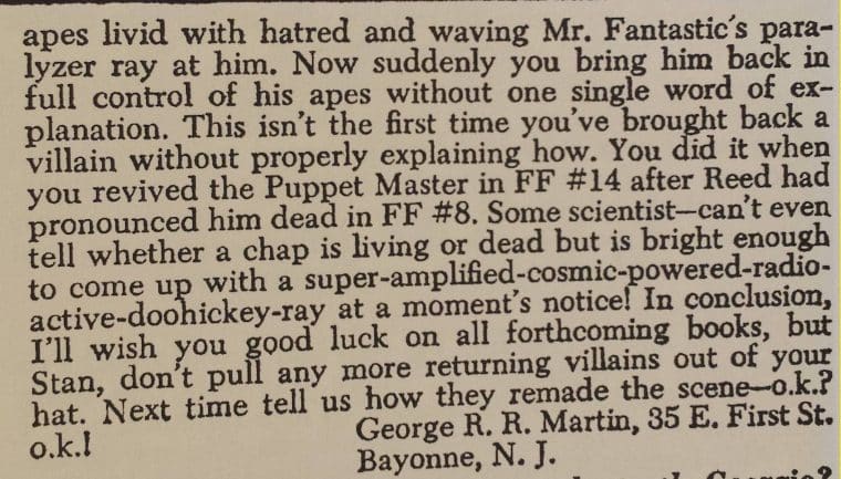 Carta de George R. R. Martin para Stan Lee é encontrada 39 carta-george-2-760x433_ckdm