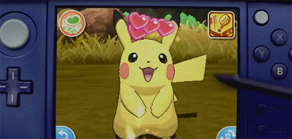 pokemon pikachu is being petted by its owner in pokemon sun and moons new feature