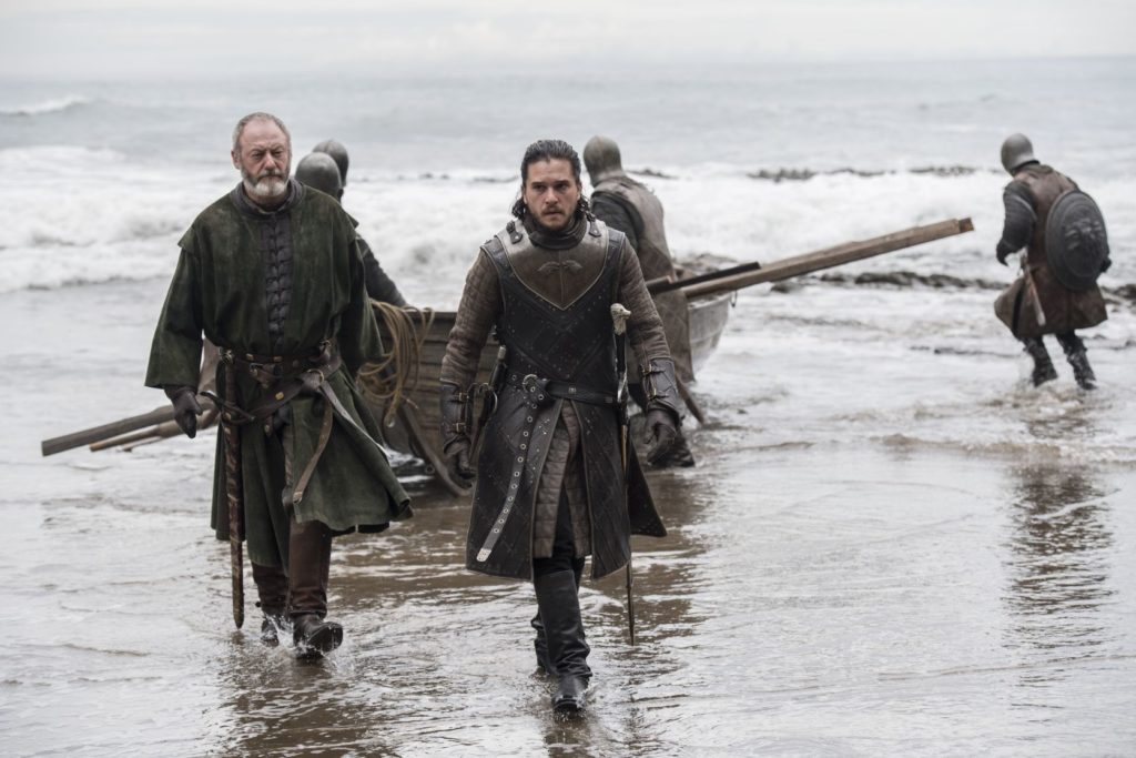 Davos Seaworth Liam Cunningham e Jon Snow Kit Harington