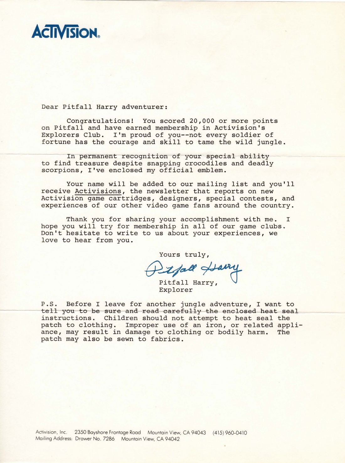 A era das conquistas nos jogos digitais 35 pitfall patch letter