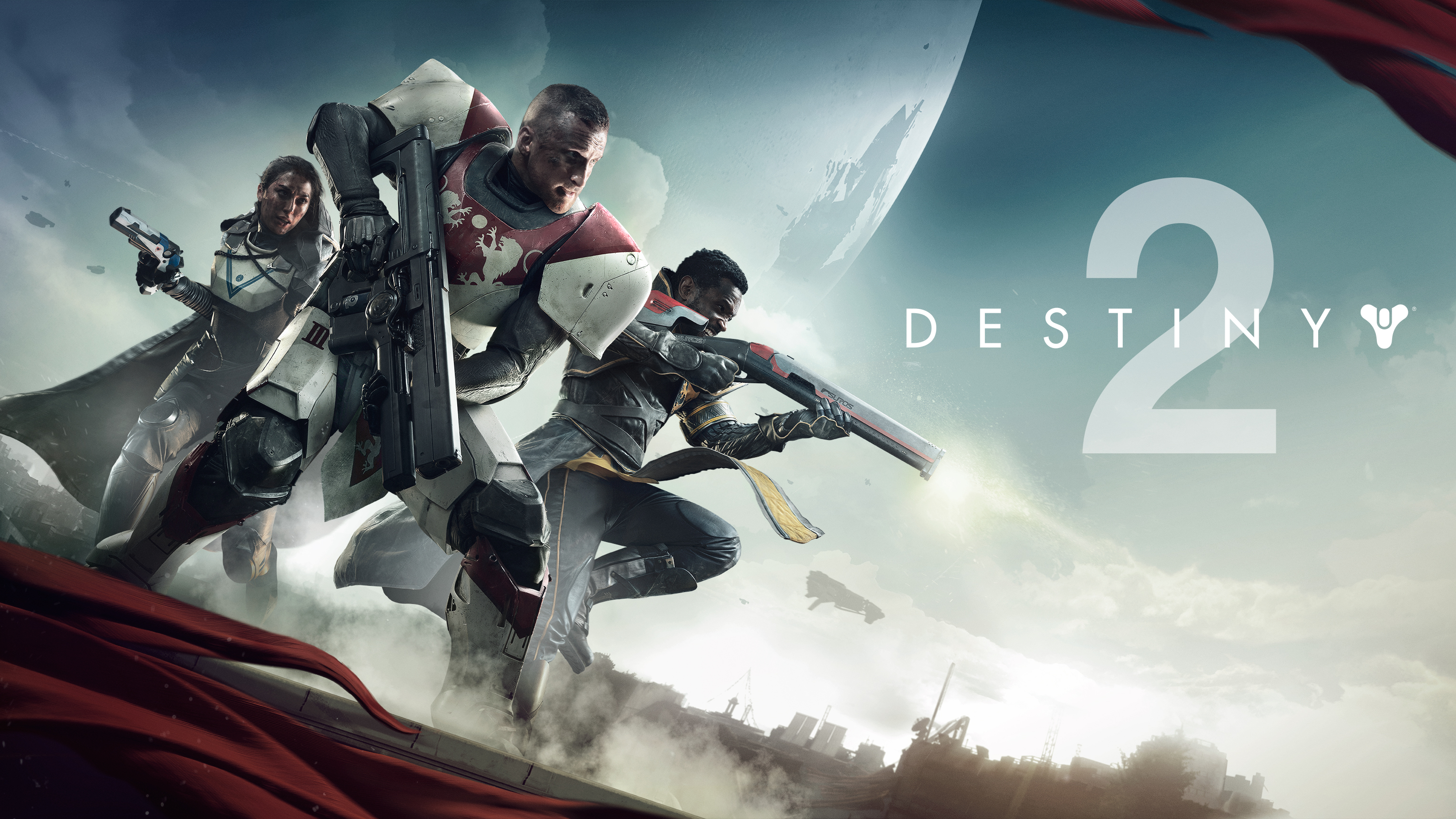 Destiny 2 KeyArt com os personagens e as subclasses