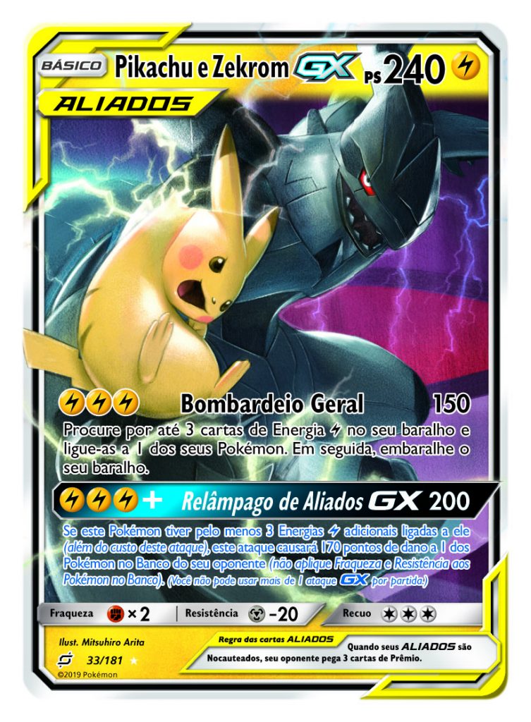 Pokémon TCG | Confira a nova expansão 35 TAG TEAM Pokémon GX Pikachu Zekrom BRPT JPG