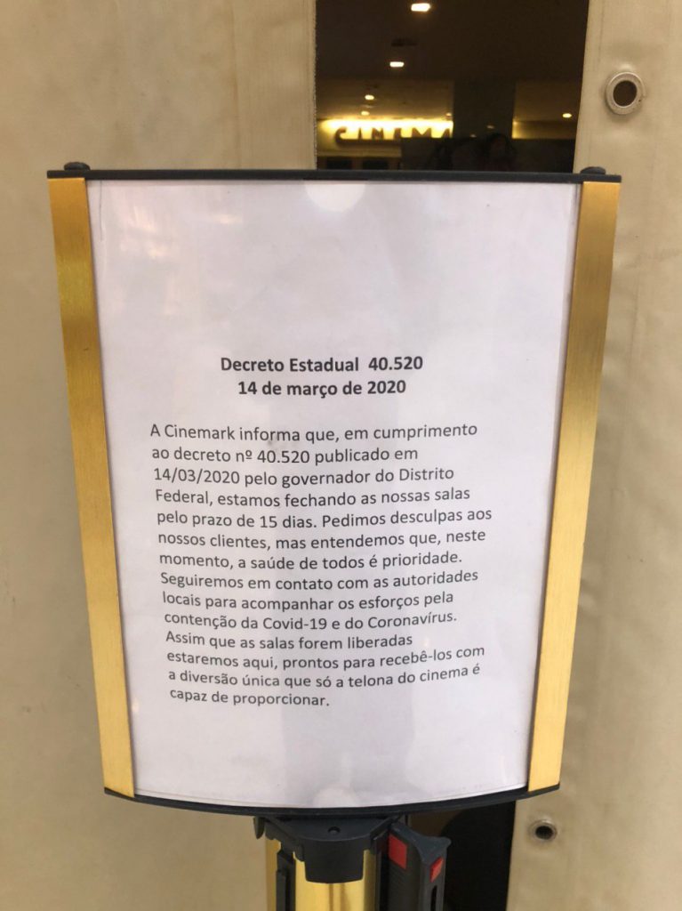 Fechamento dos cinemas