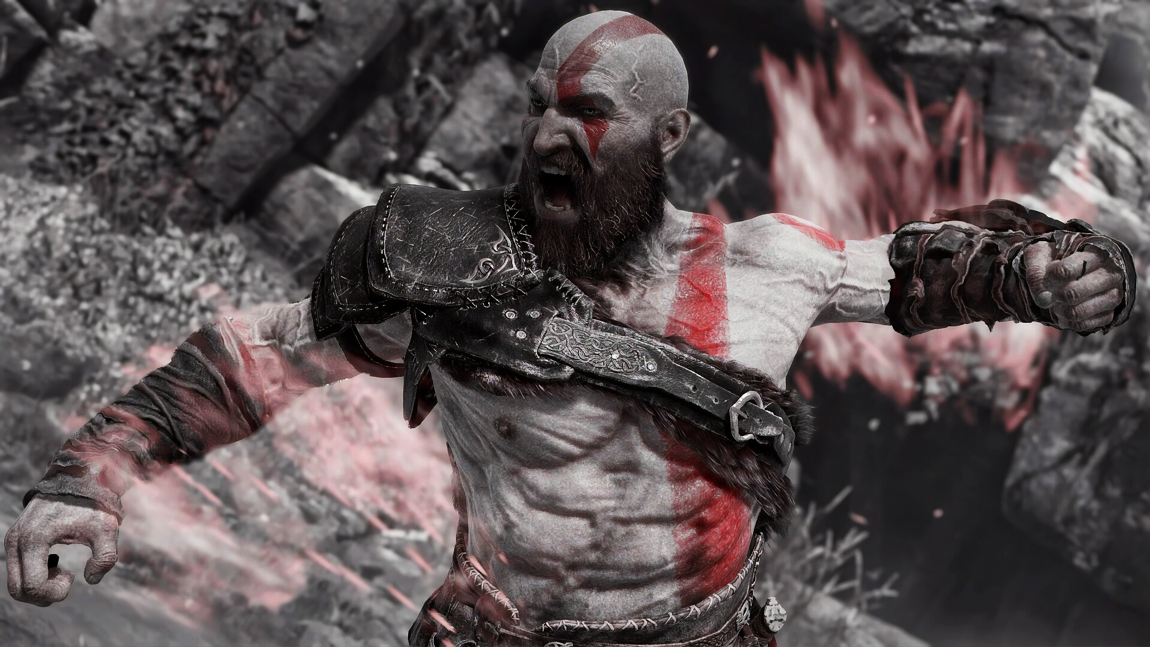 angry kratos 4k