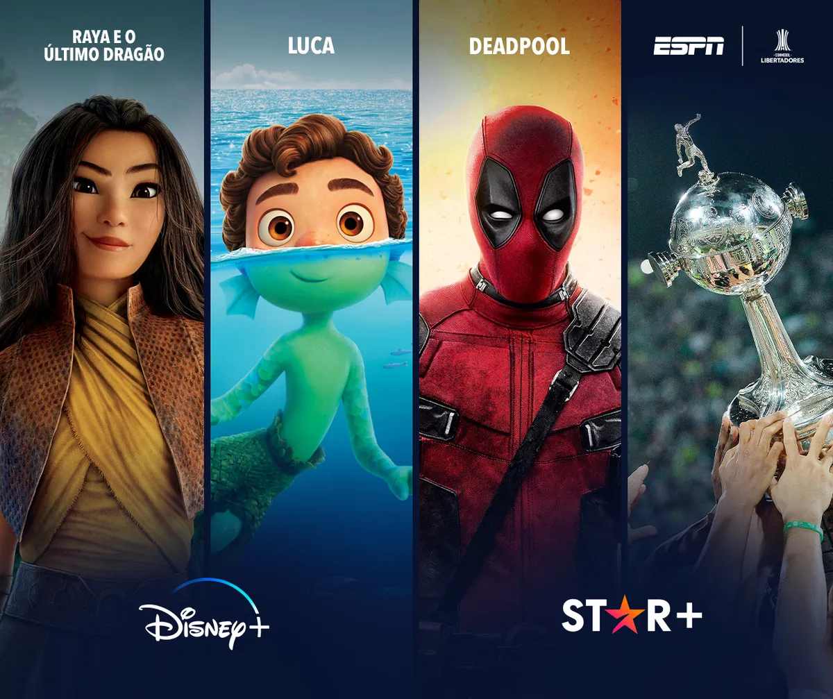 Disney+ e Star+ estarão juntas em uma única plataforma.