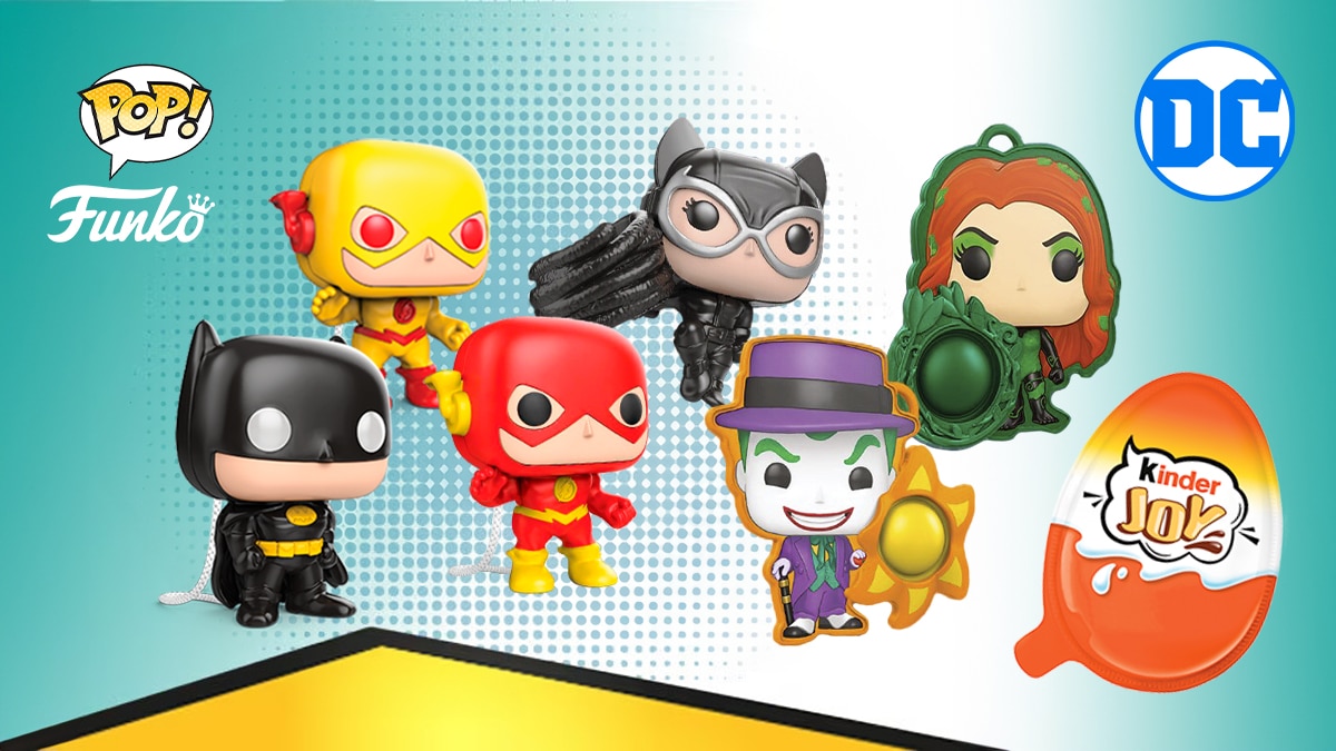 Kinder Joy apresenta coleção DC e Funko Pop nos brindes 34 banne kinder dc