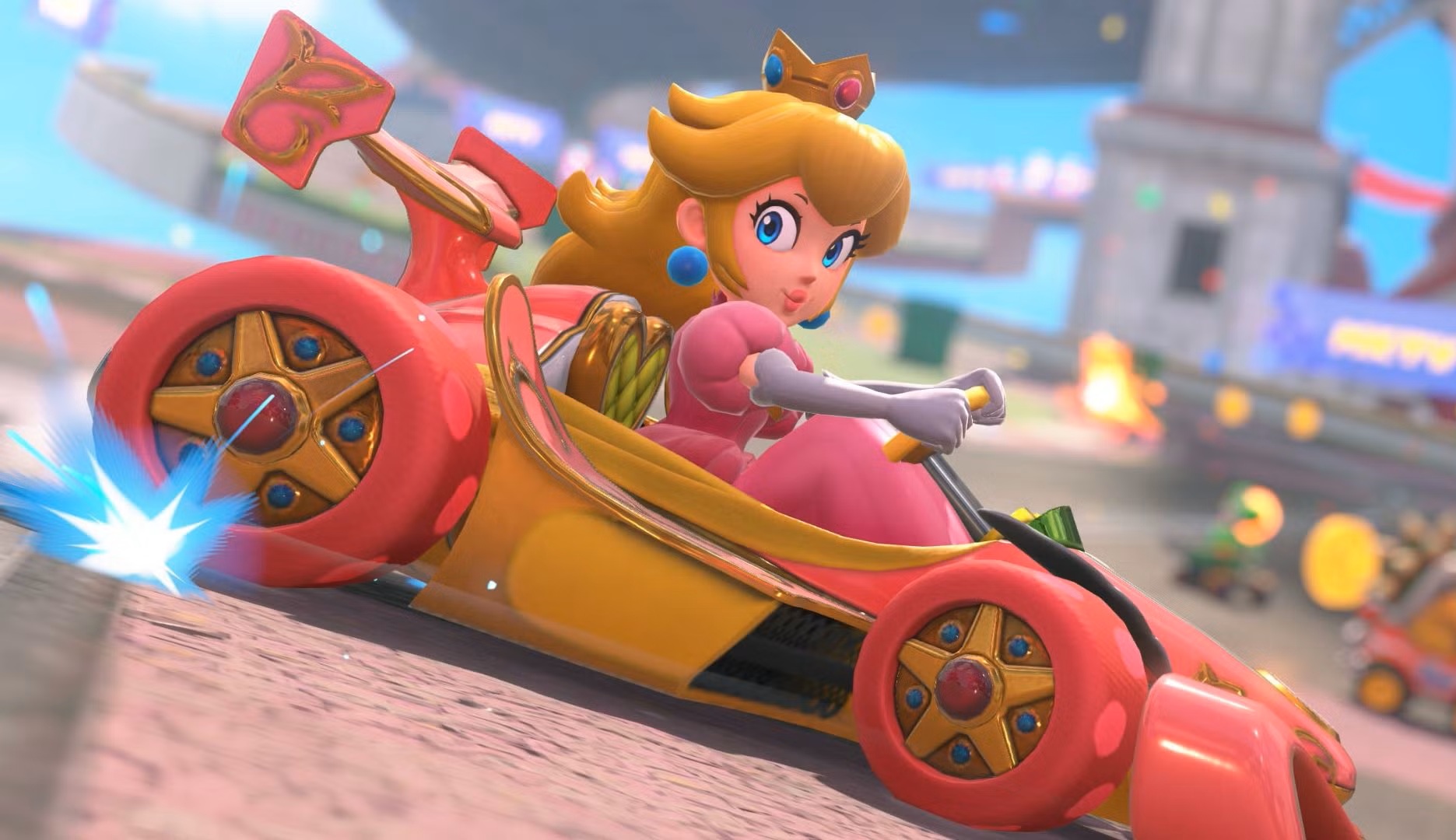 mario kart world princess peach