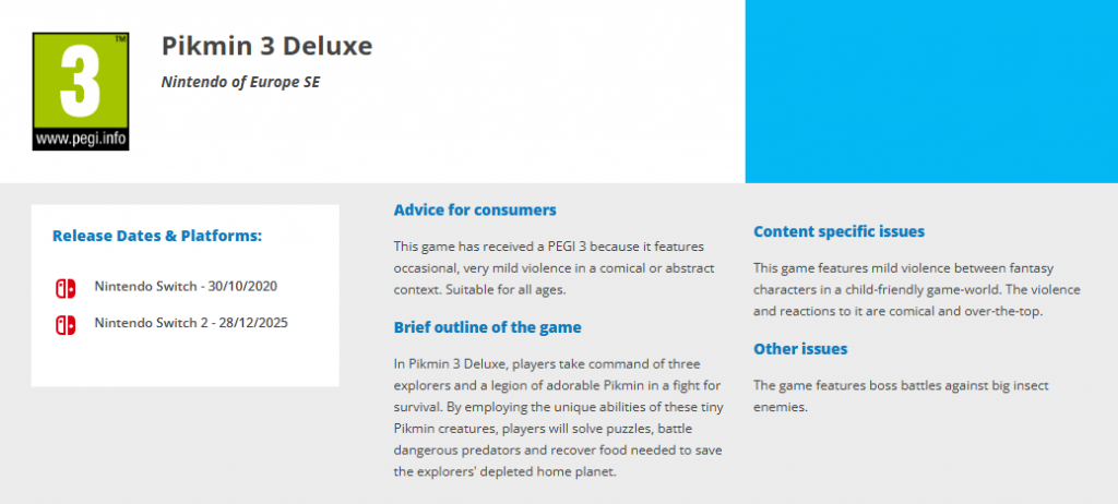 Pikmin 3 Deluxe Rating 12 28 25