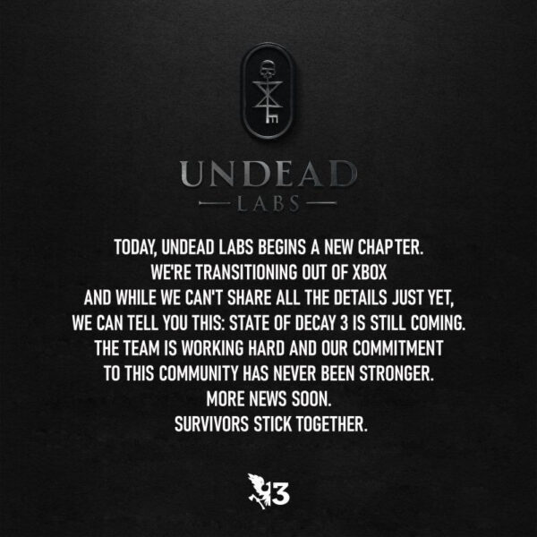 State of Decay 3 pode ficar de fora do Game Pass após venda da Undead Labs 35 undead labs